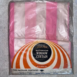 NOS Vintage W T Grant Grant Maid Sutton Style Bathroom Window Curtain 34x54 MCM